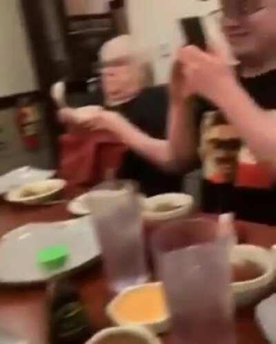 Grandma's first Hibachi dinner