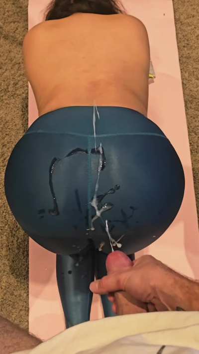 How my yoga sessions start and end (With cum all over my ass)