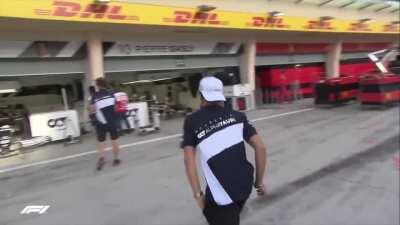 Pierre skipping back to the Alpha Tauri garage