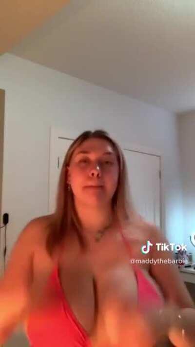 Huge tits, small bikini