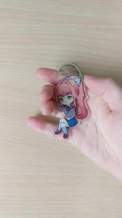 [OC] I made these cute Monika keychains <3 do you like them?