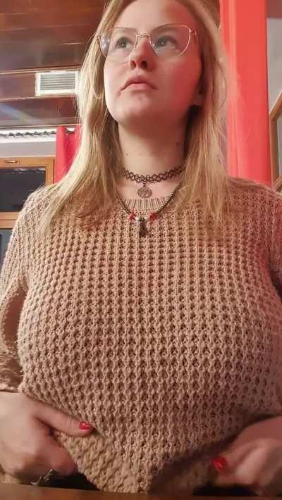 And I was doing bouncing, bouncing, until the waitress came. heh