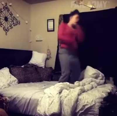Backflip on the bed