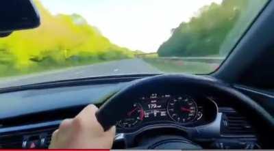 Audi RS6 flying at 200mph