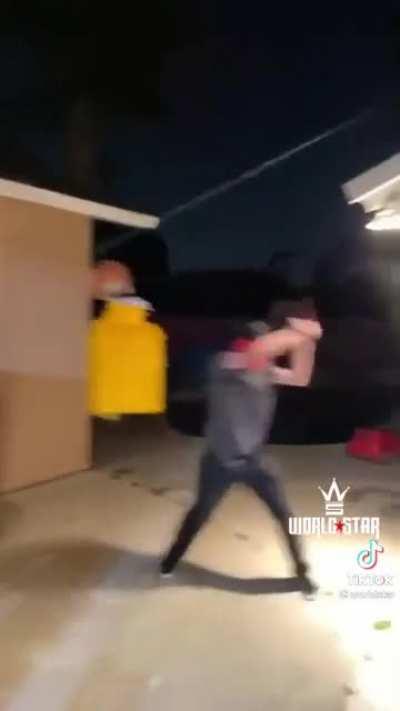 Man destroys fence instead of piñata