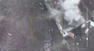 Drone footage of Russian soldiers on electric scooters trying to attack positions of the Ukrainian Azov Brigade