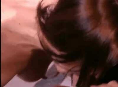 April Flowers loving on a cock.