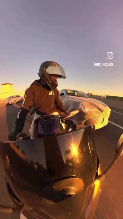 She's doing good deeds at 50 mph.