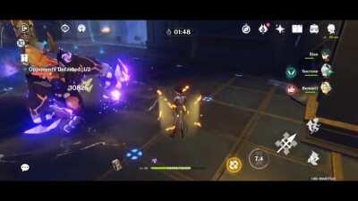 Zhongli destroying geovashaps just by standing there.