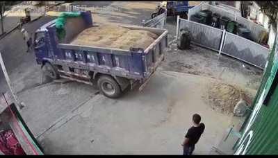 To dump some sand in the yard.