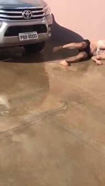 Running as fast as you to slide towards your parked car is probably not a good idea