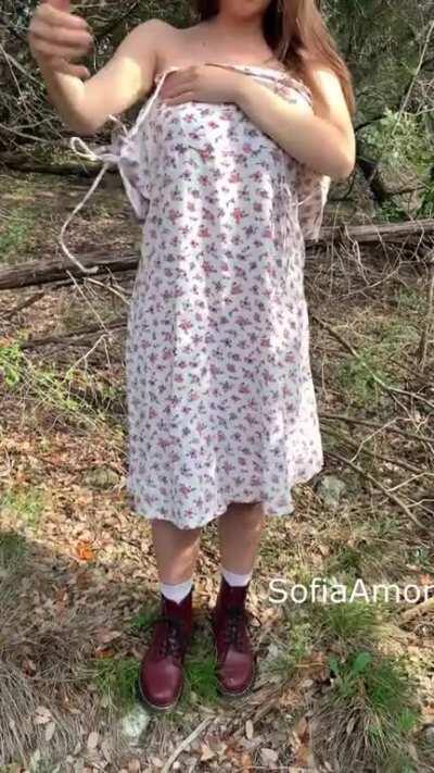 taking my dress off on the trail (OC)