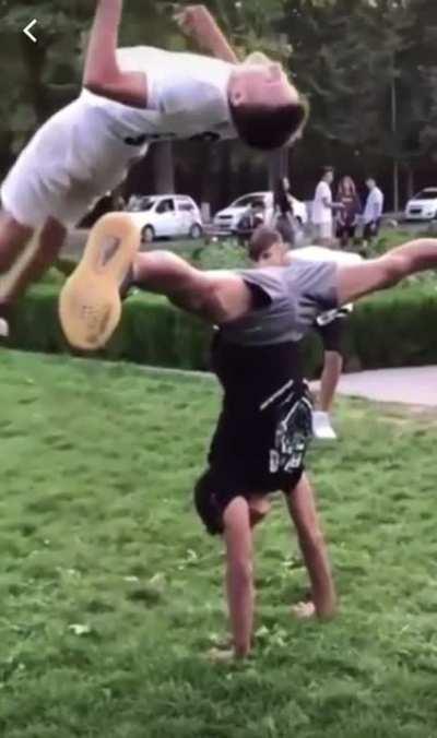 WCGW Trying to do a flip over your friend