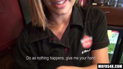 Bartender With Cute Smile. I Should Offer Her Money