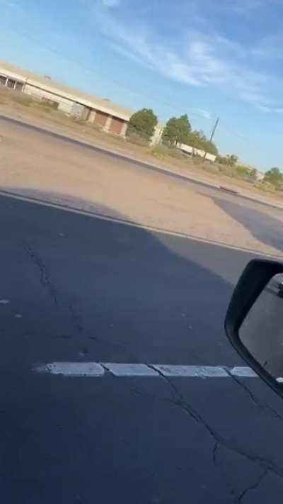 A friendly conversation was holding up traffic this morning