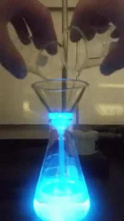Luminol being oxidized