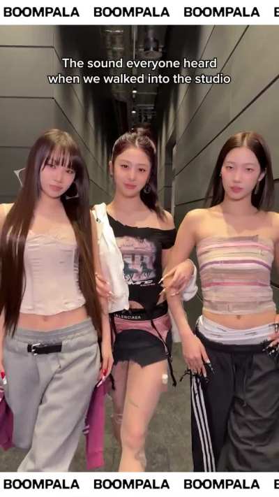 260515 LE SSERAFIM TikTok Update with Kim Chaewon, Huh Yunjin & Kazuha - walked in like BOOMPALA