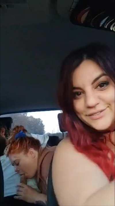 Wife drives while her friend blows me [oc]