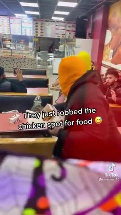 Going around stealing fried chicken from people.