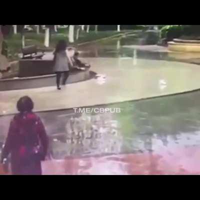 Not looking up while walking