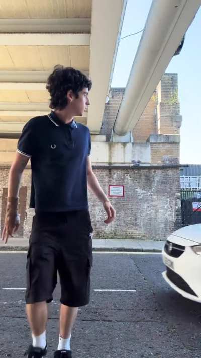 Doing fit check in the middle of the road