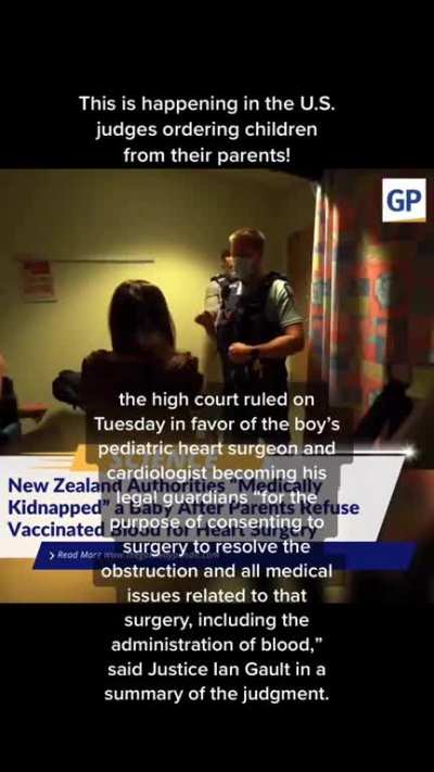 New Zealand court rules against anti-vax parents of ill baby. (I did not write text in video. It seems to be also anti-vaxxer.)