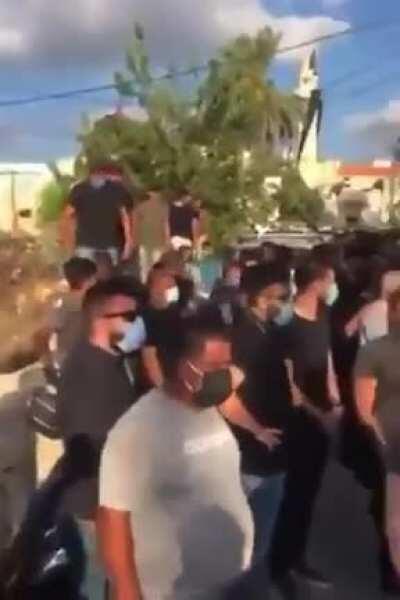 Chants during the funeral of Hussein Khalil, the guy killed by hezbollah in the town of loubye in South Lebanon.