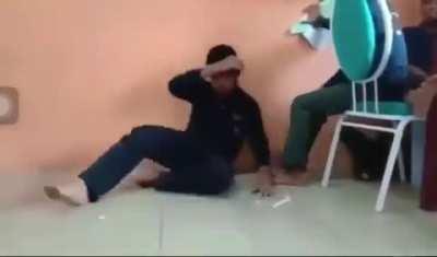 Notice how the adults only seemed to care when he started fighting back...