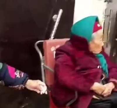 107 year old mom gives her 84 year old daughter candy!