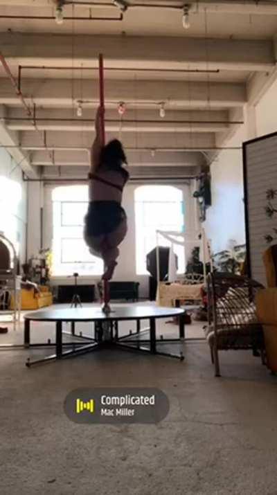 I’ve been conditioning my pole work.. can’t wait to learn some [f]un tricks …