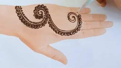 Super easy freehand henna mehndi design - tattoo for front hands