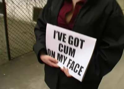 She has cum on her face.