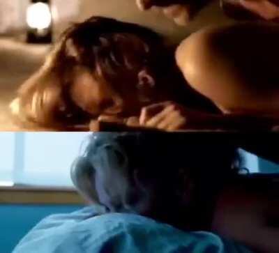 Elizabeth Olsen & Charlize Theron both being used like cheap whores.