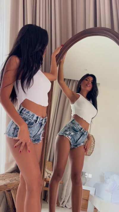 Checking herself out