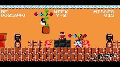 Tankman climbs up to the Coin Heaven (Guns in the style of SMB Overworld)