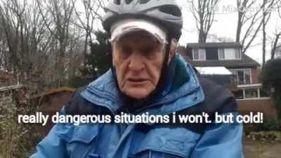 90 year old man drives his bicycle 2 hours everyday to visit his wife in the hospice.