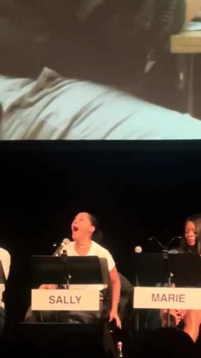 Tracee's orgasm at table reading 