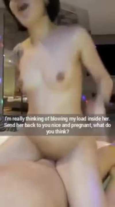 Let her get pregnant? Or eat it out of her?