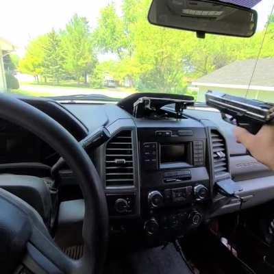 Work truck pop out gun compartment, showing draw and more pictures