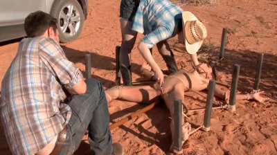 Forced to cum on the desert floor