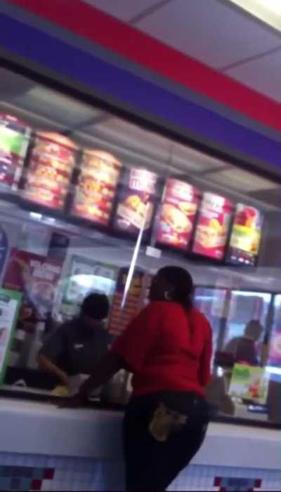 Person yelling at taco bell employees