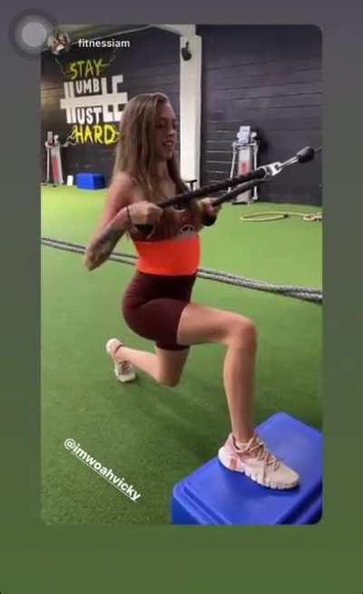 Vicky working out