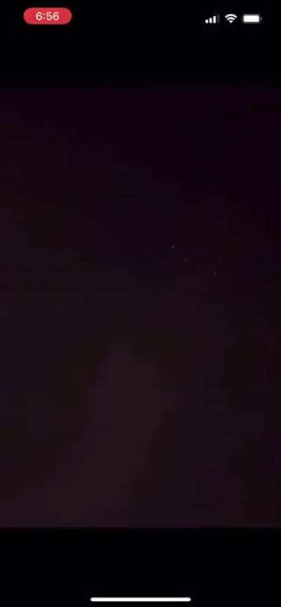 High flying object is hit by missile after ejecting a number of objects.