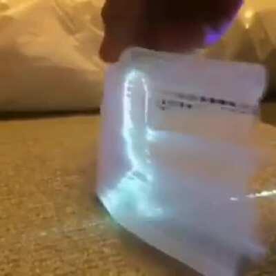 3D-printed manually animated laser light man