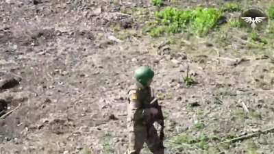 [Archival] Drone operators from the Strike Drone Company (47 OMBr) stalk and then eliminate a lone Russian soldier with an FPV drone.