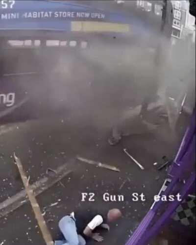 Man gets hit by bus in Belfast Ireland and gets up and goes into pub