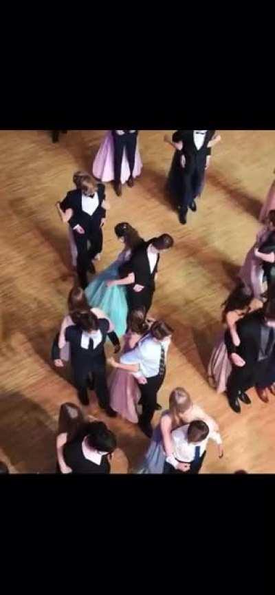 How students are dancing at formal balls.