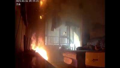 E-scooter battery explodes during charging