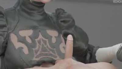 2B playing with a dick (Redmoa)