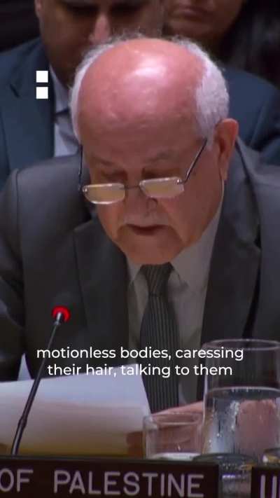 Palestinian UN Ambassador Riyad Mansour breaks down during his address to the UN Security Council over the starvation & slaughter of children in Gaza: “To see this situation of the Palestinians without us having hearts to do something is beyond the ab